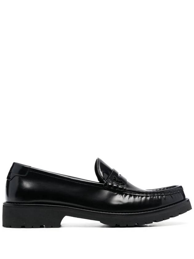 Saint Laurent Monogram Leather Loafers Black