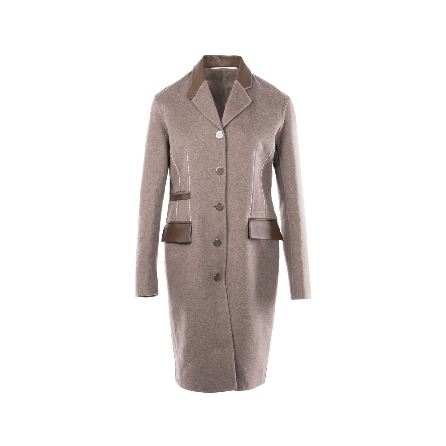 Hermes Size 40 Manteau Equestre Coat Baby Cachemire Gris Nuage SHW