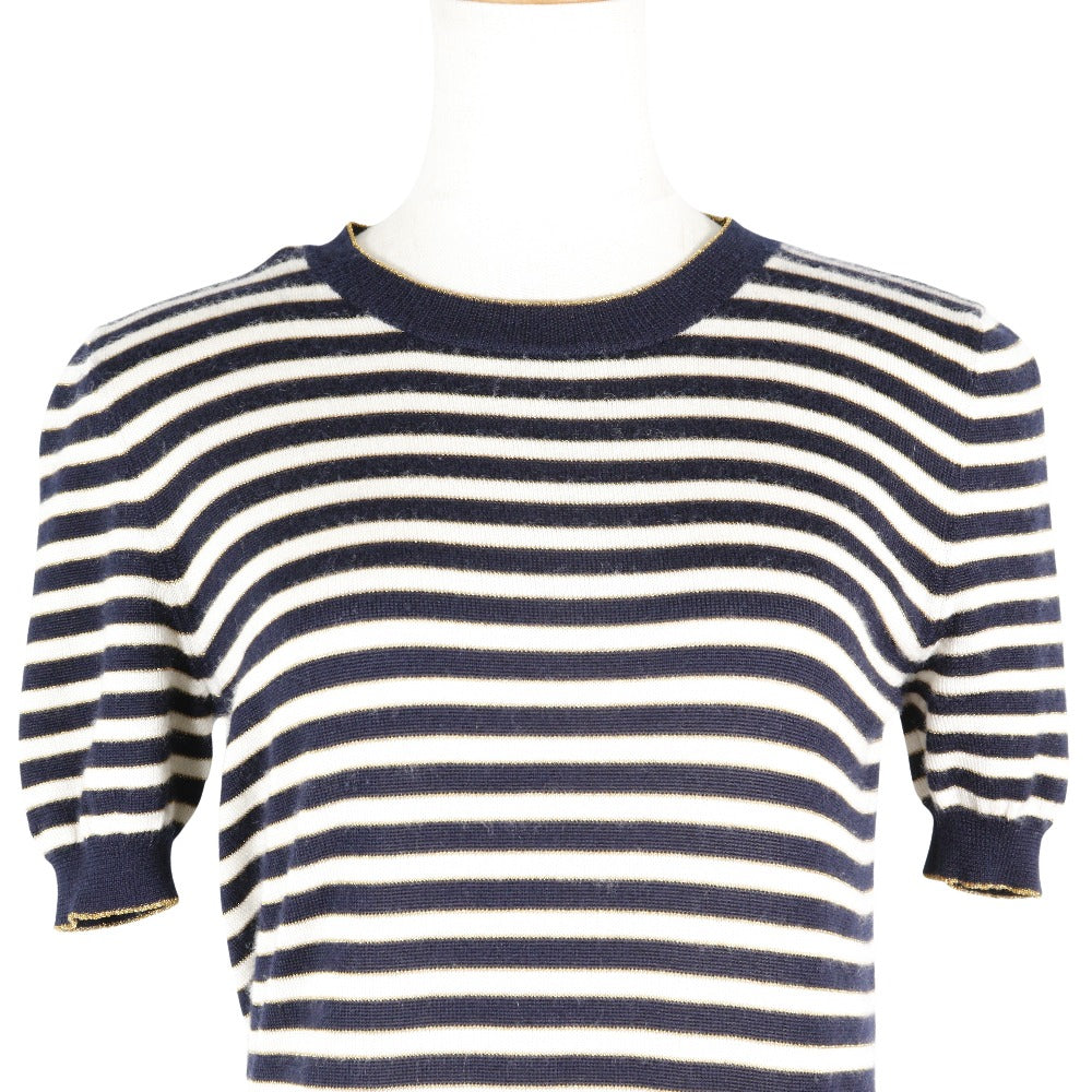 Gucci Cashmere Silk Knit Border T-Shirt