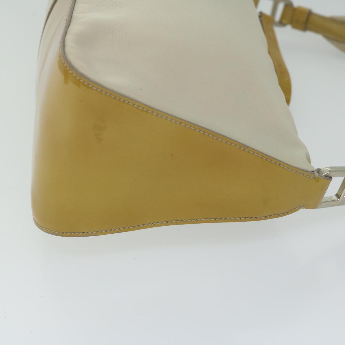 PRADA Shoulder Bag Nylon Enamel Beige 61325