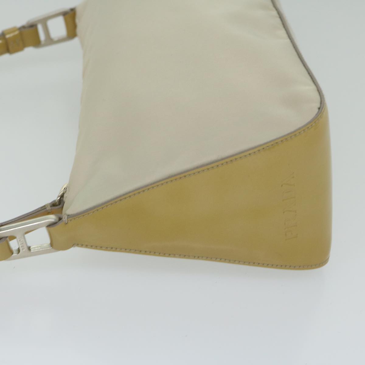 PRADA Shoulder Bag Nylon Enamel Beige 61325