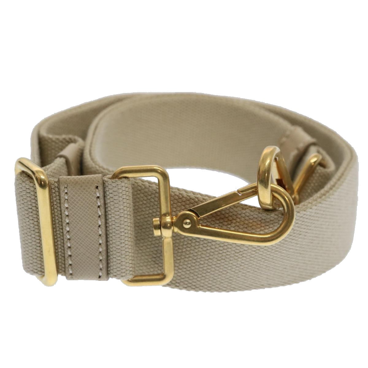 PRADA Shoulder Strap Canvas Beige 61333