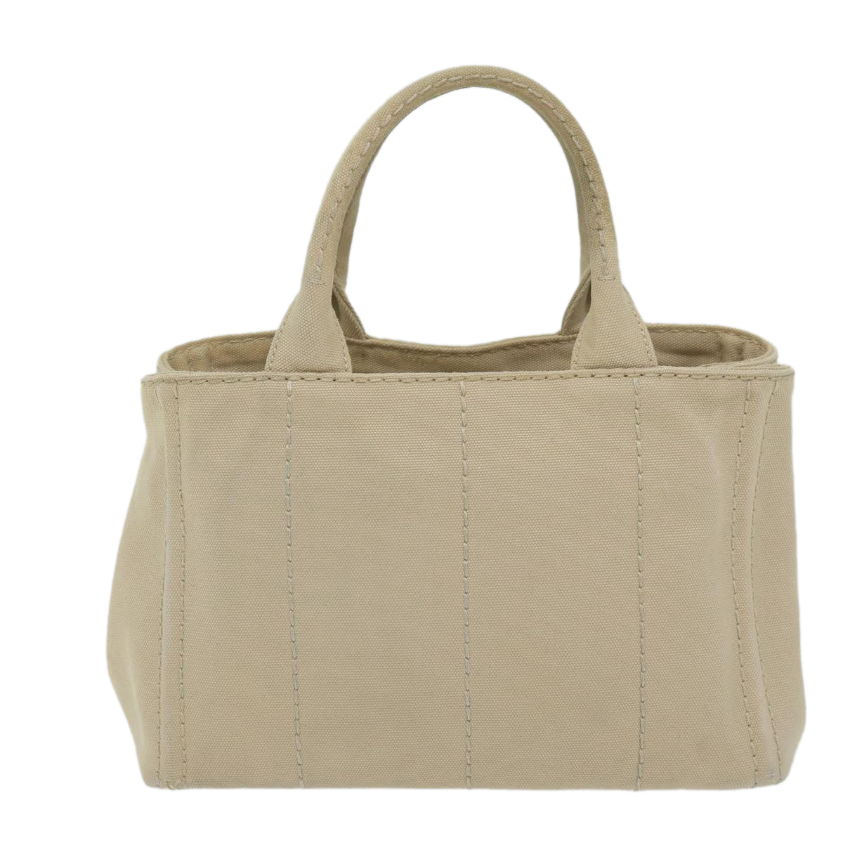 PRADA Canapa PM Hand Bag Canvas Beige 61391
