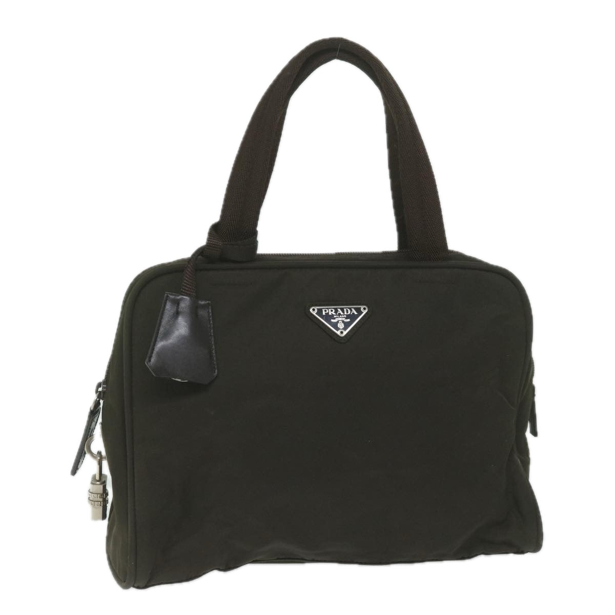 PRADA Hand Bag Nylon Khaki 61415