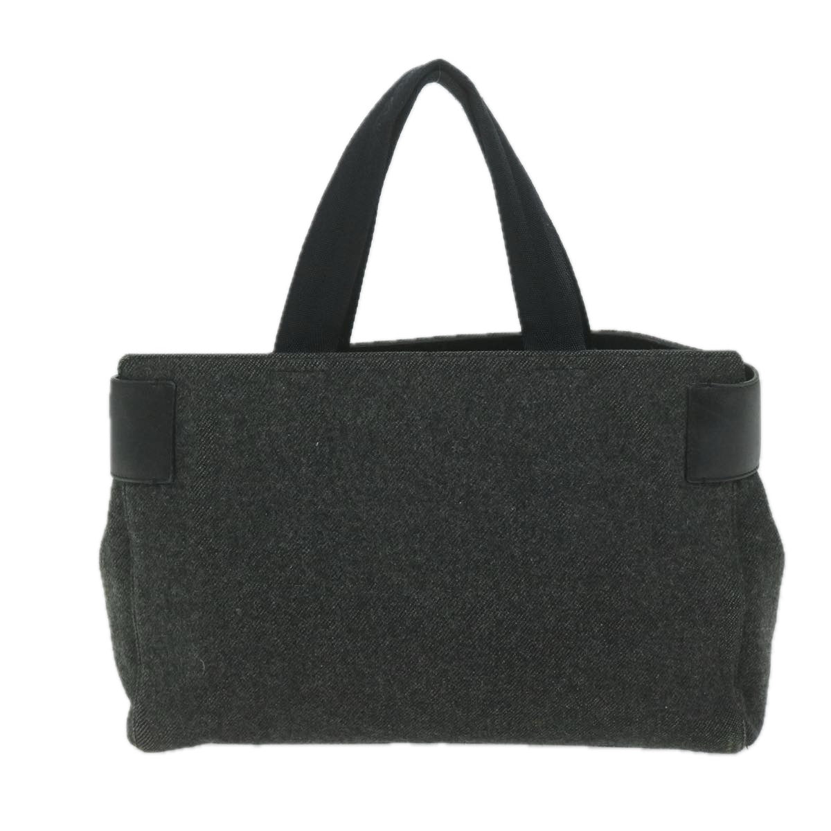 PRADA Hand Bag Wool Gray 61417