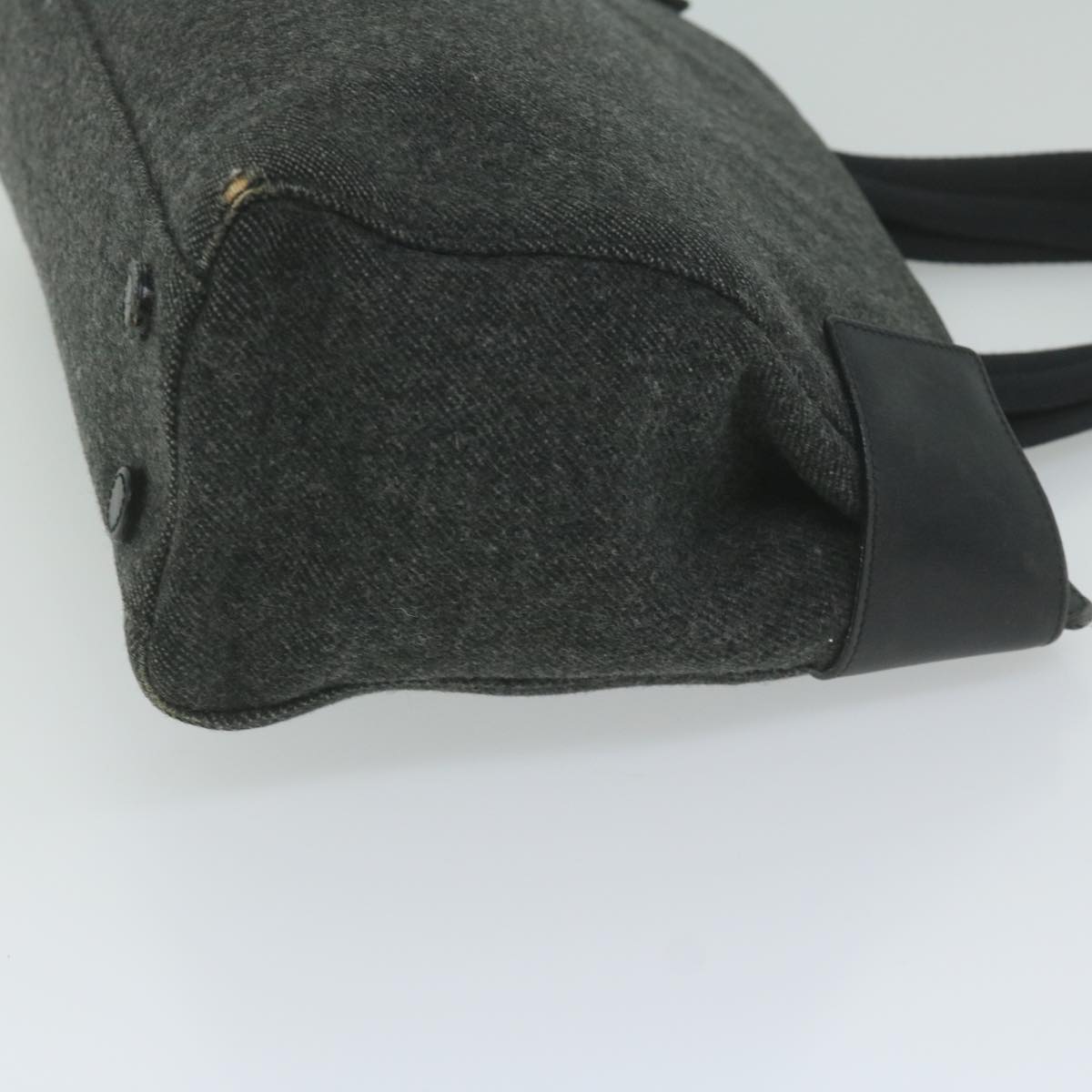 PRADA Hand Bag Wool Gray 61417