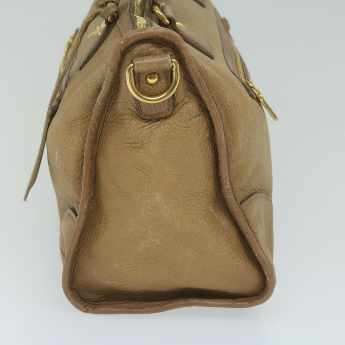 PRADA Hand Bag Leather 2way Brown 61418