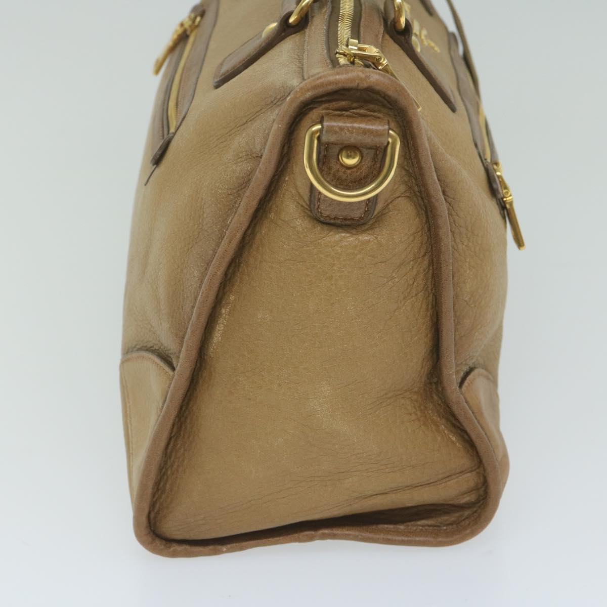 PRADA Hand Bag Leather 2way Brown 61418