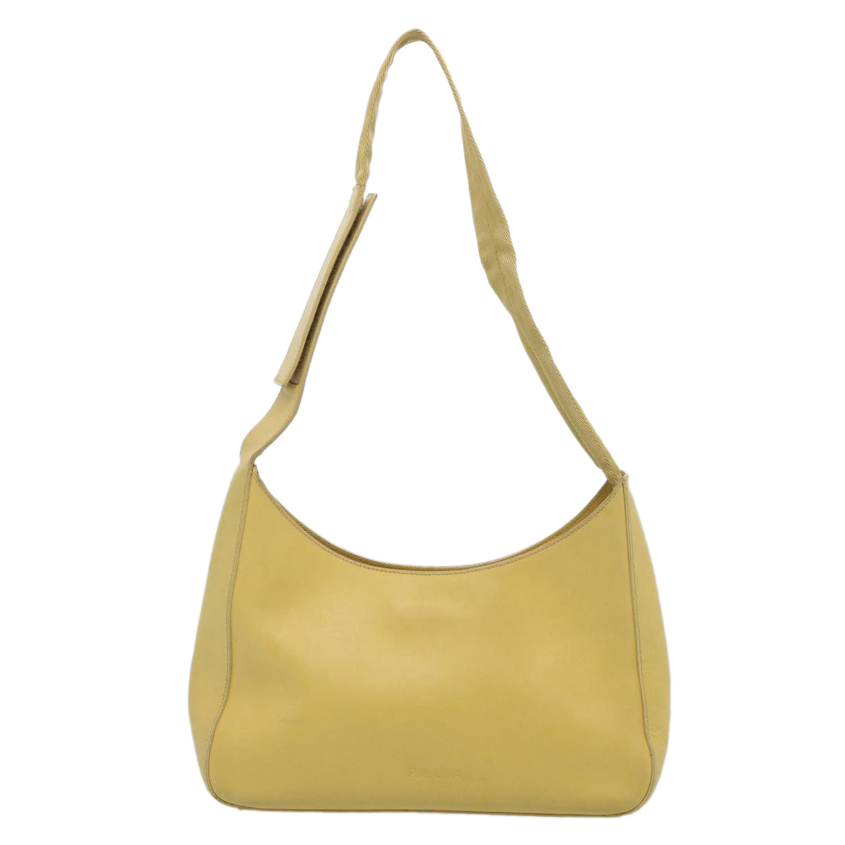 PRADA Shoulder Bag Leather Yellow 61556