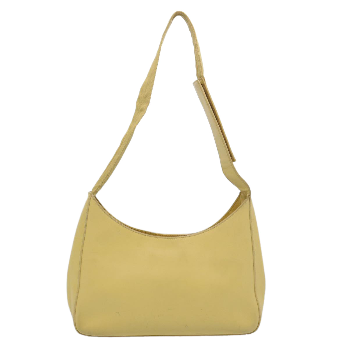 PRADA Shoulder Bag Leather Yellow 61556