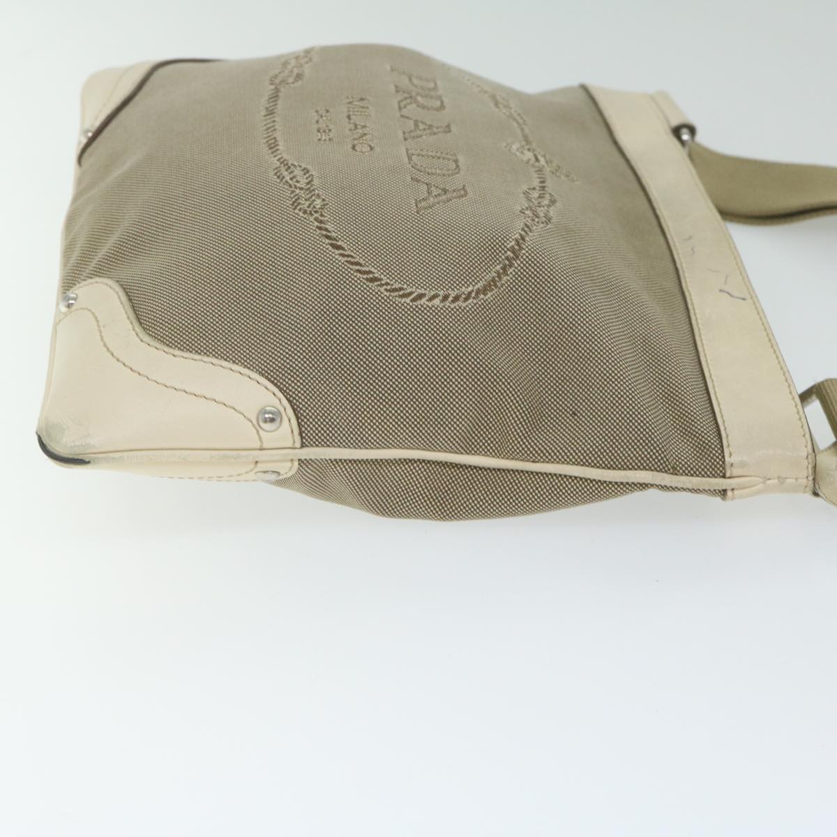 PRADA Shoulder Bag Canvas Beige 61623