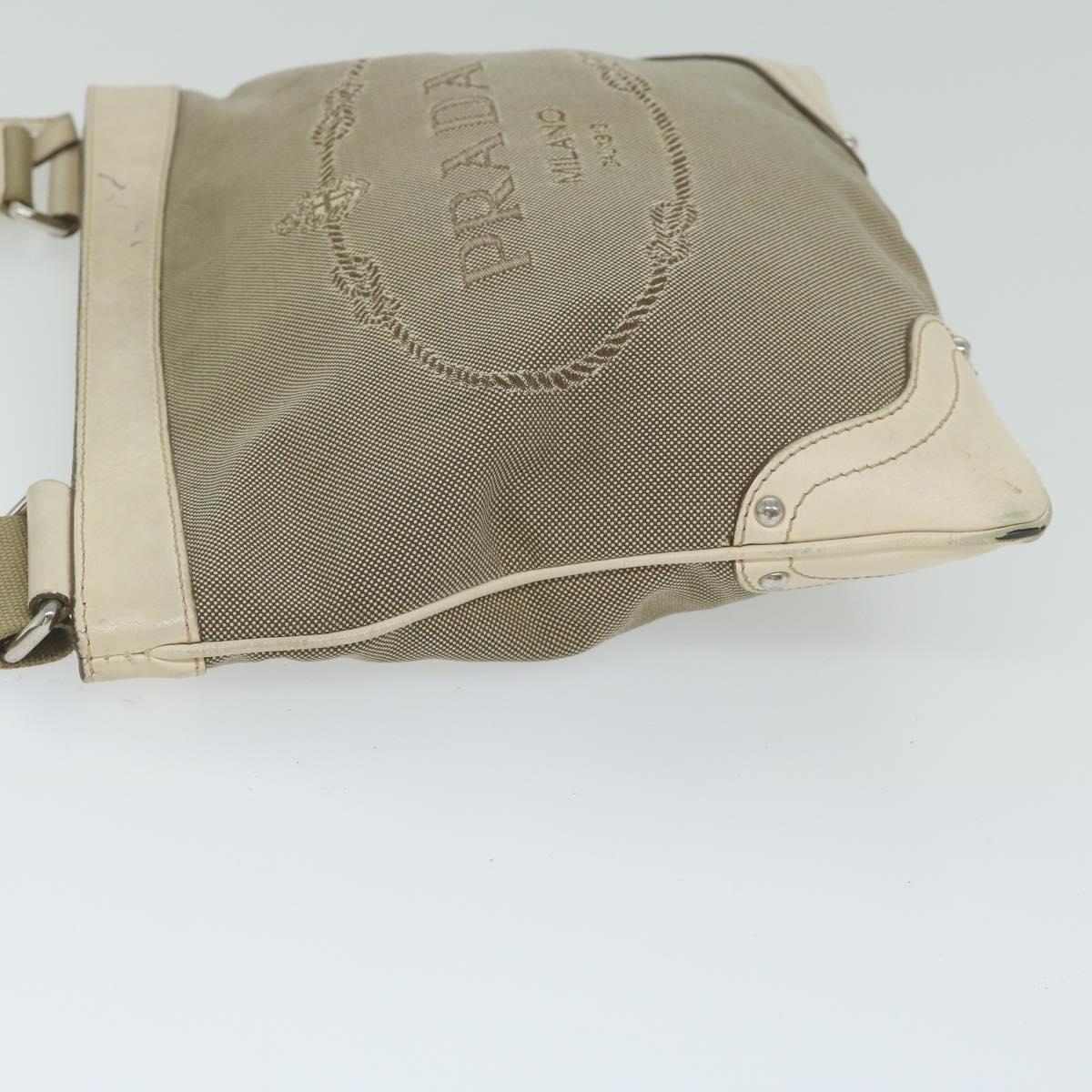 PRADA Shoulder Bag Canvas Beige 61623