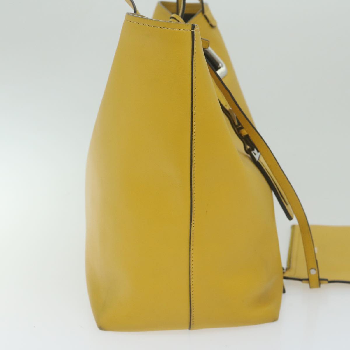 PRADA Tote Bag Leather Yellow 61631
