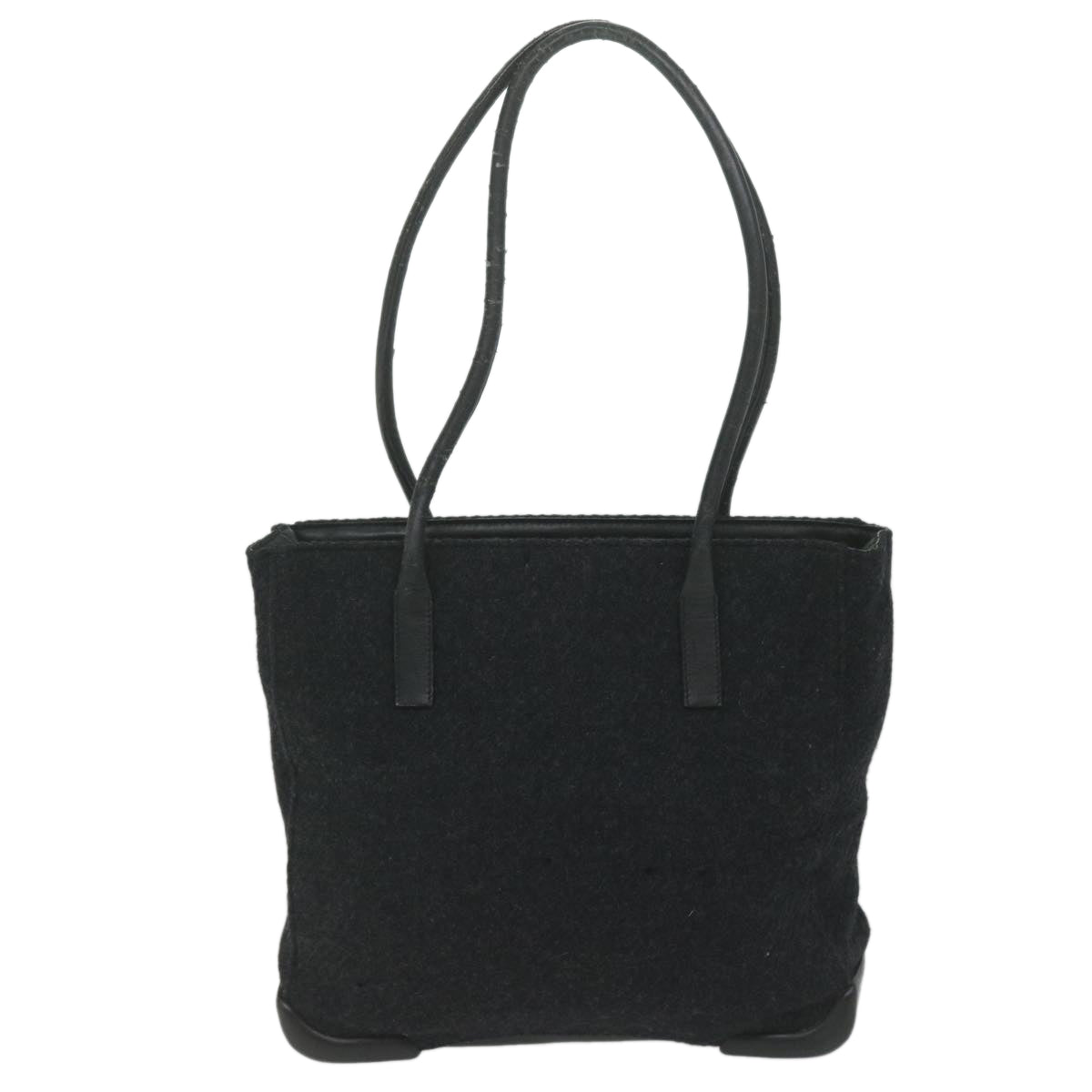 PRADA Tote Bag Wool Black 61633