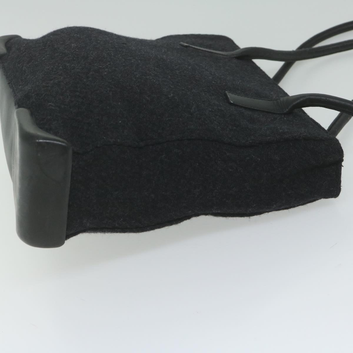 PRADA Tote Bag Wool Black 61633