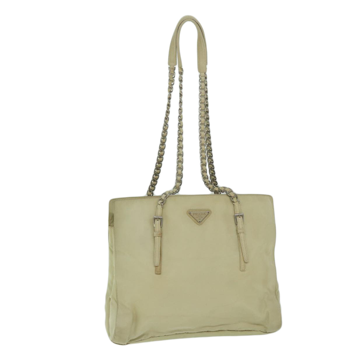 PRADA Tote Bag Nylon Cream 61634