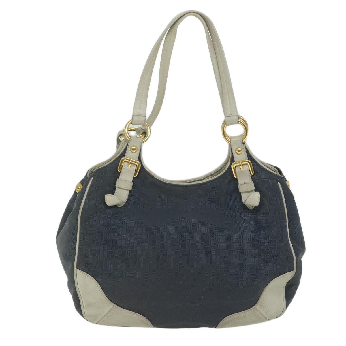 PRADA Tote Bag Canvas Navy 61635