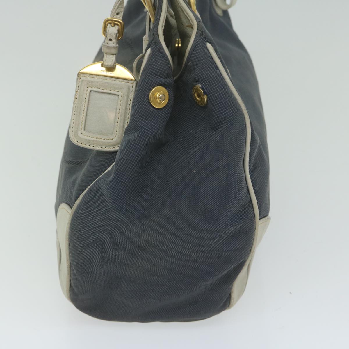PRADA Tote Bag Canvas Navy 61635