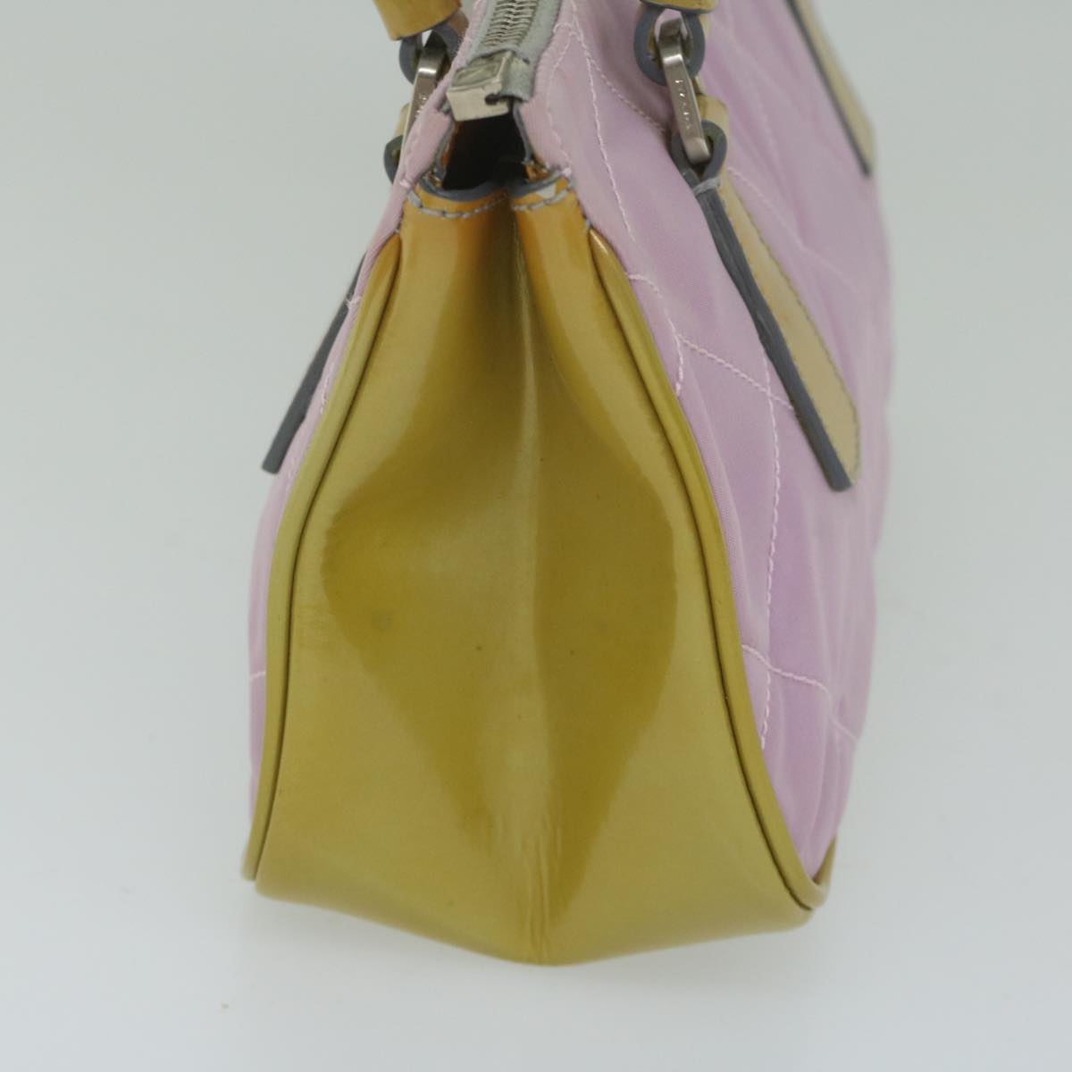 PRADA Hand Bag Nylon Enamel Pink 61789