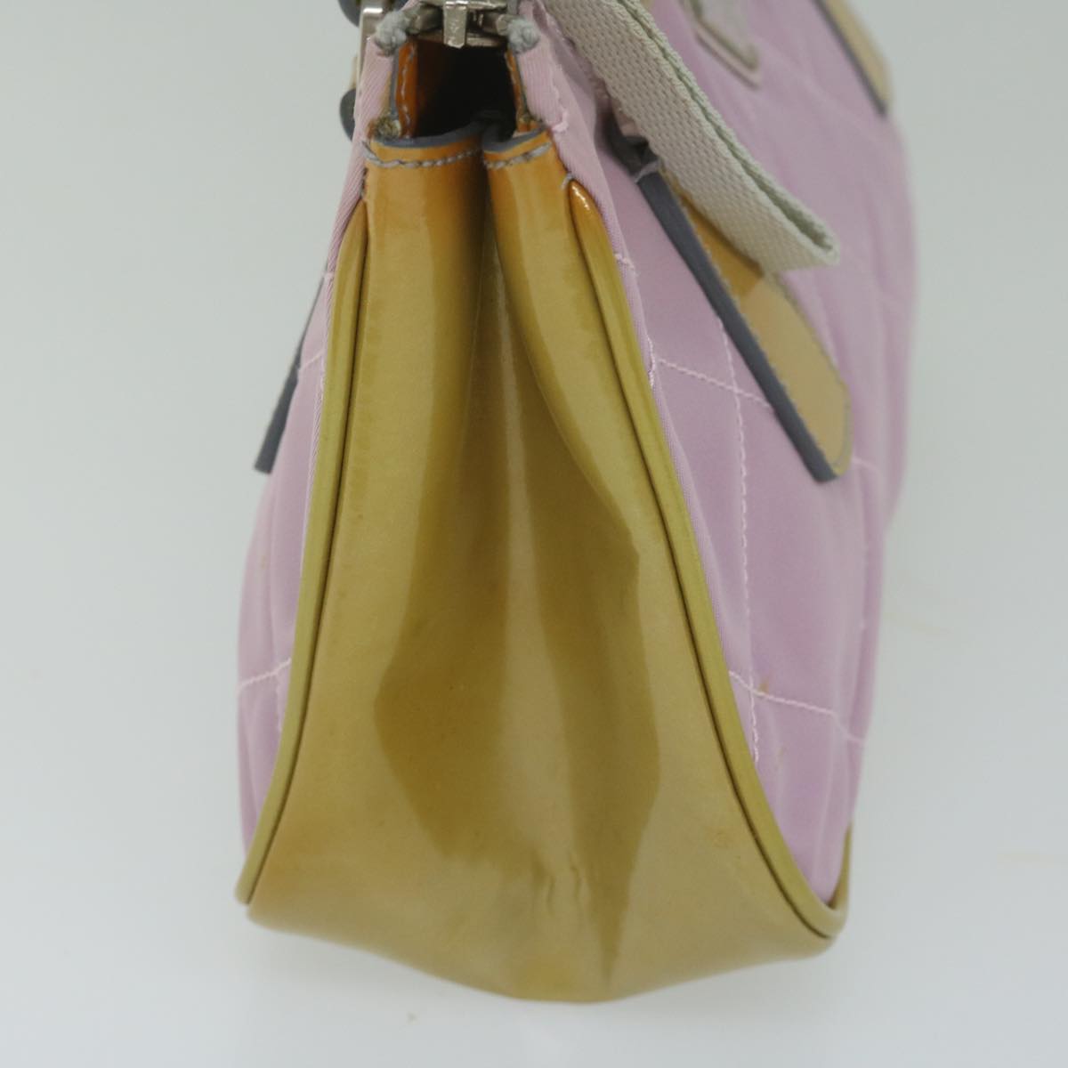 PRADA Hand Bag Nylon Enamel Pink 61789