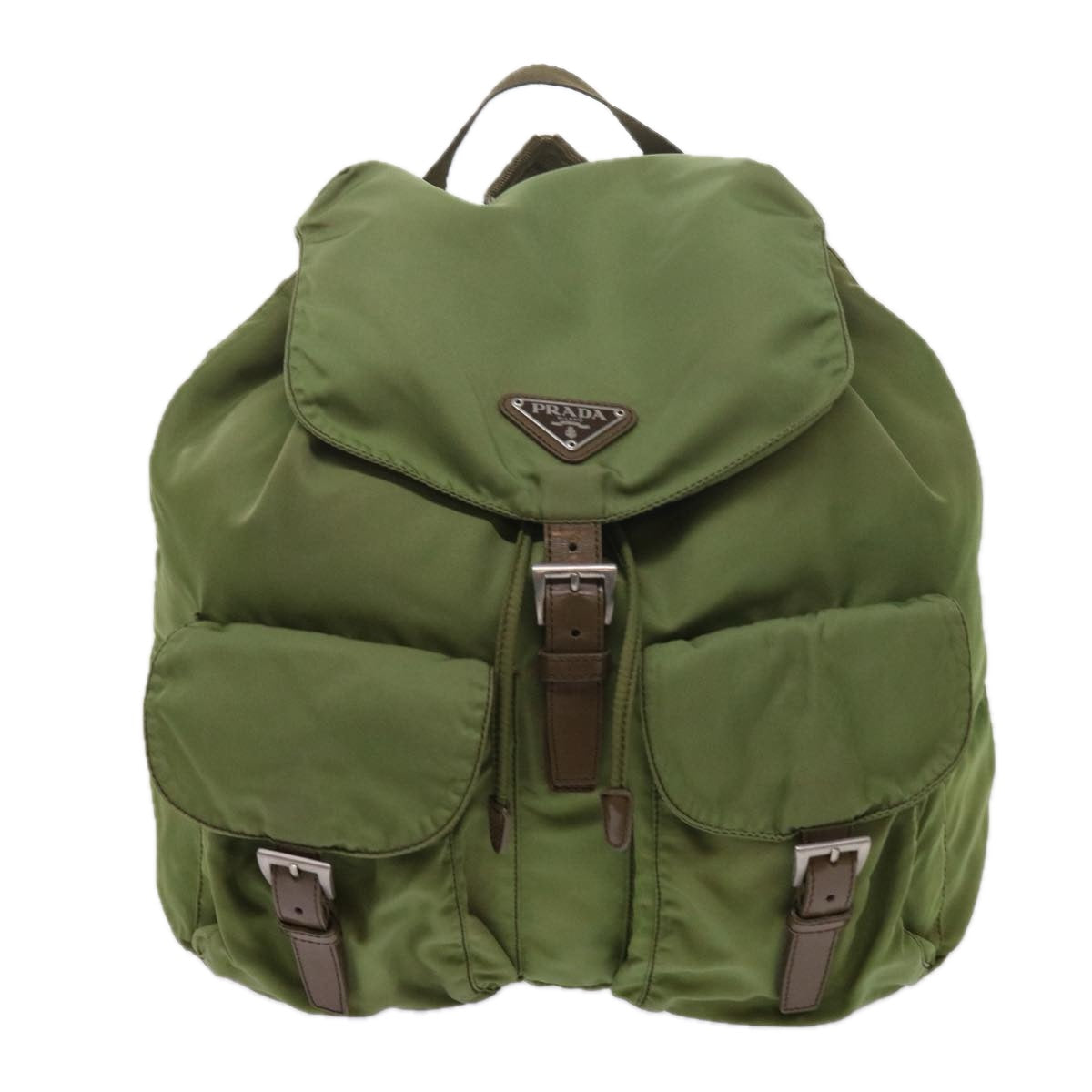 PRADA Backpack Nylon Khaki 61837