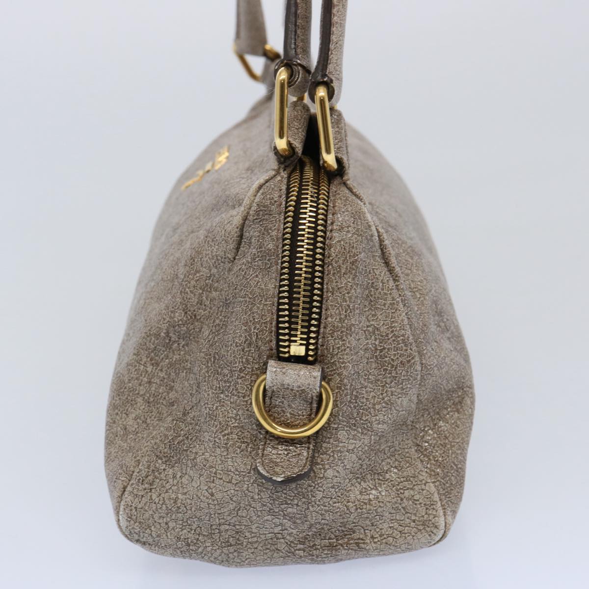 PRADA Tote Bag Leather Beige 61880