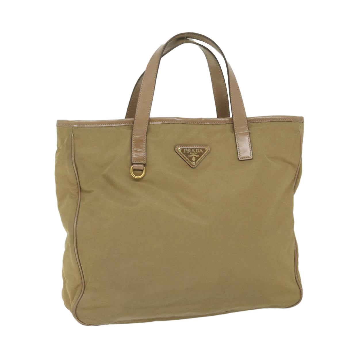 PRADA Hand Bag Nylon Beige 61960