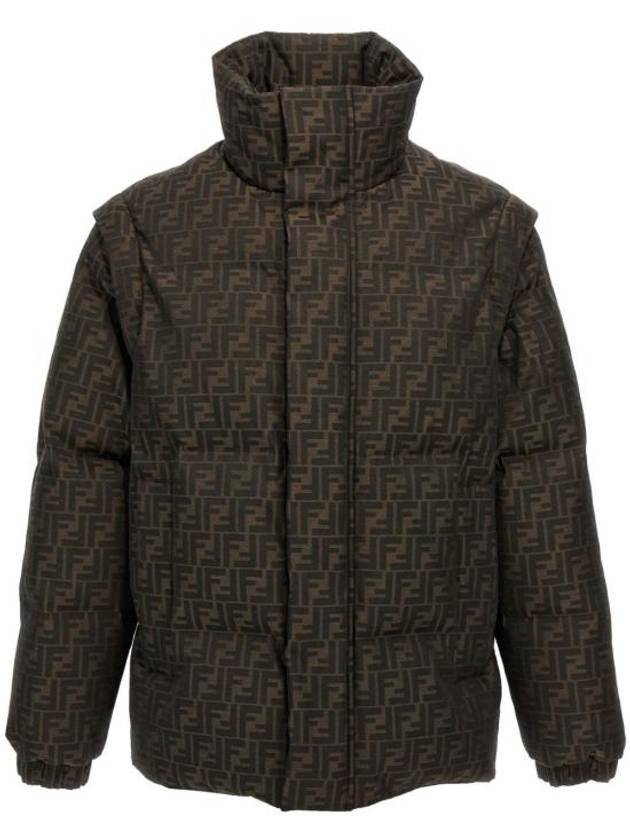 Fendi FF Jacquard Nylon Padding Brown
