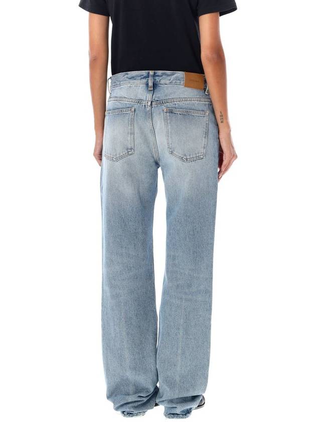 Saint Laurent Low Rise Denim Straight Jeans Blue