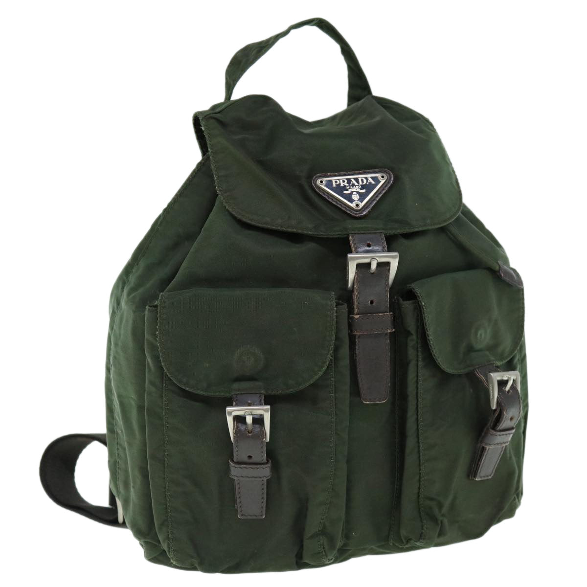 PRADA Backpack Nylon Khaki 62079