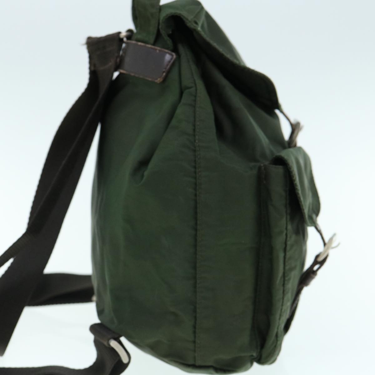 PRADA Backpack Nylon Khaki 62079