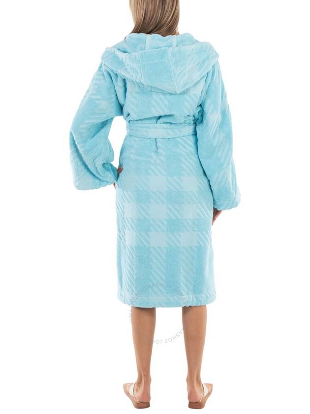 Burberry Burberry Check-Pattern Cotton Robe Bright Blue Topaz, Size Medium