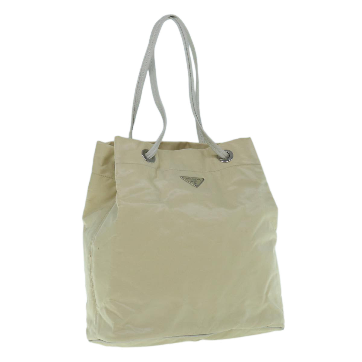 PRADA Tote Bag Nylon Cream 62239