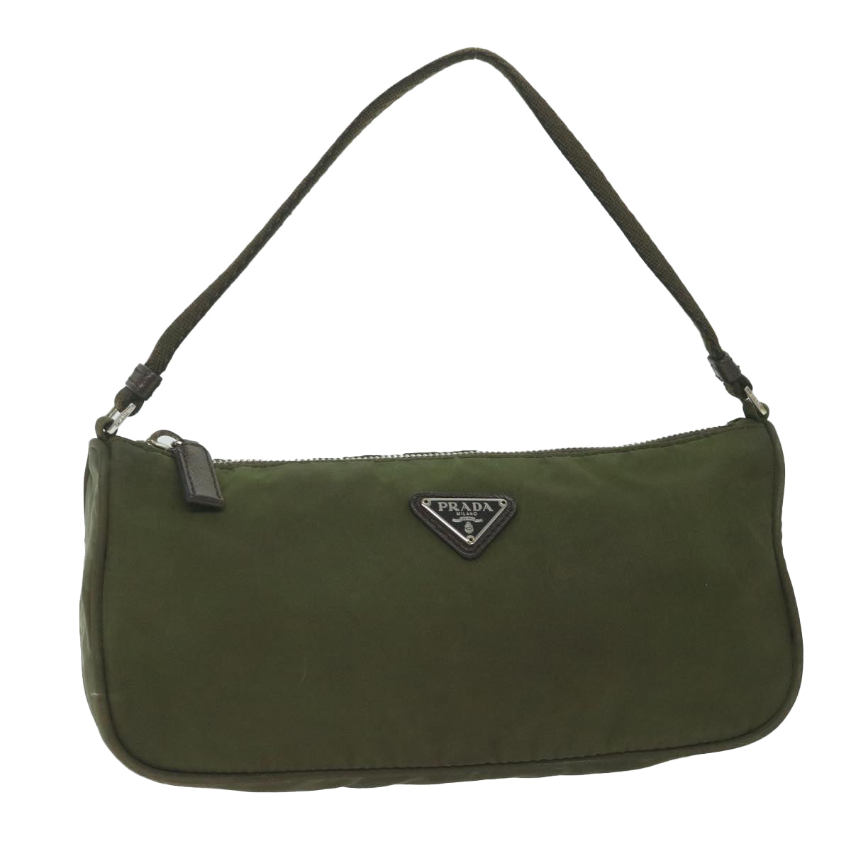 PRADA Accessory Pouch Nylon Khaki 62267