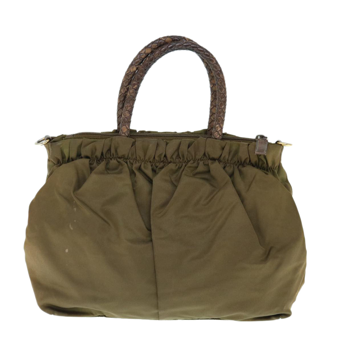 PRADA Hand Bag Nylon 2way Khaki 62327