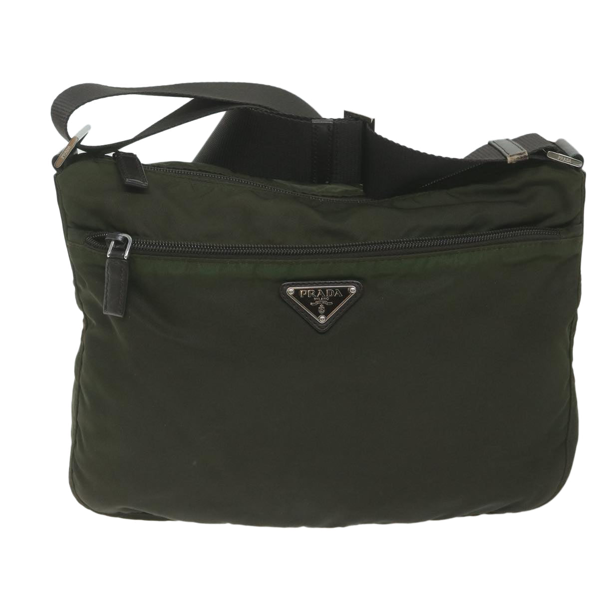 PRADA Shoulder Bag Nylon Khaki 62330