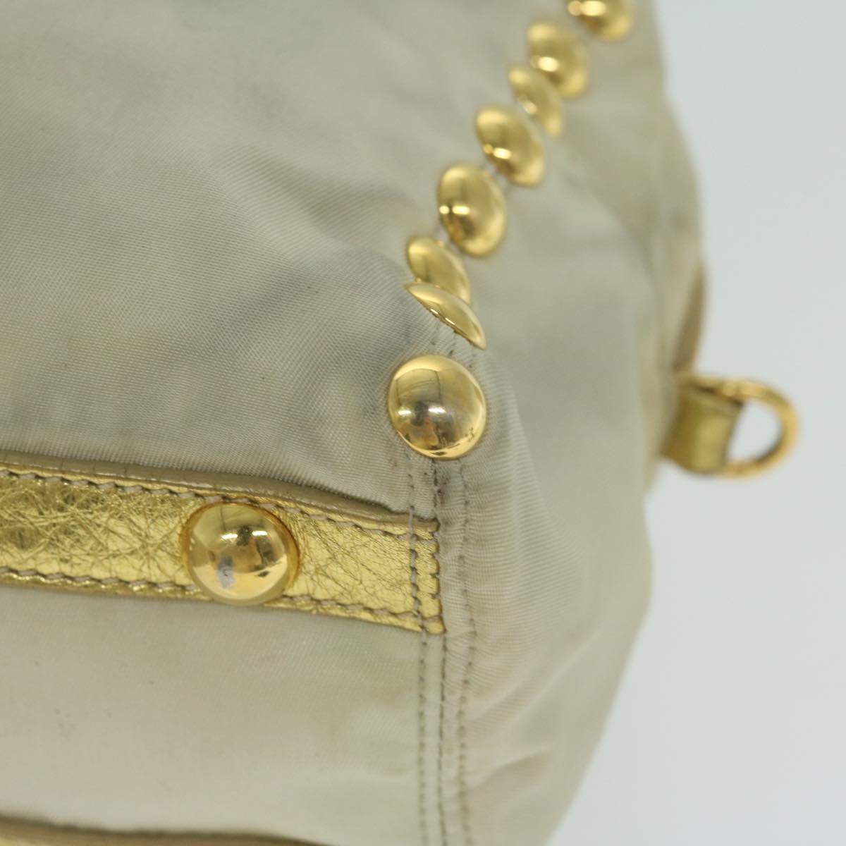 PRADA Hand Bag Nylon 2way Cream 62489