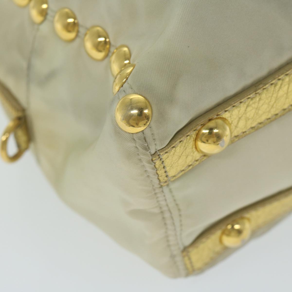 PRADA Hand Bag Nylon 2way Cream 62489