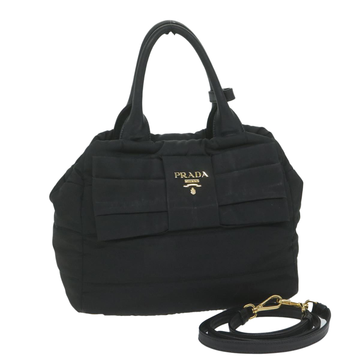 PRADA Hand Bag Nylon 2way Black 62501