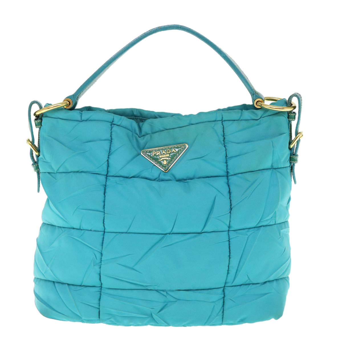PRADA Shoulder Bag Nylon Turquoise Blue 62503