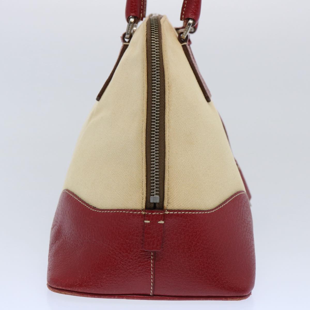 PRADA Hand Bag Canvas Beige 62507
