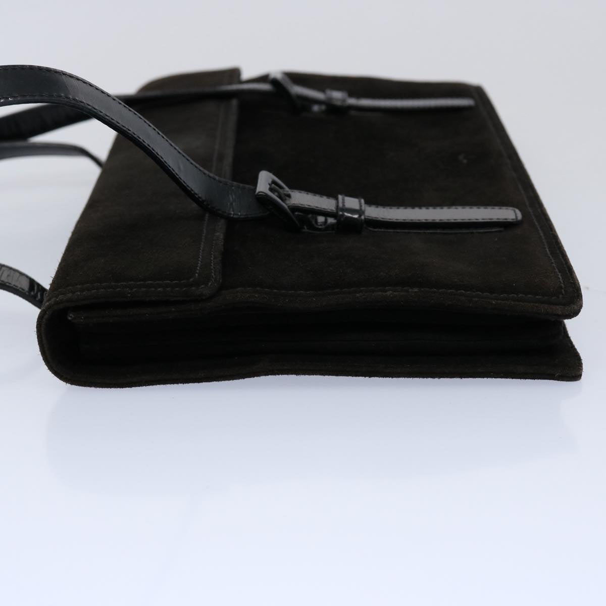 PRADA Hand Bag Suede Black 62597