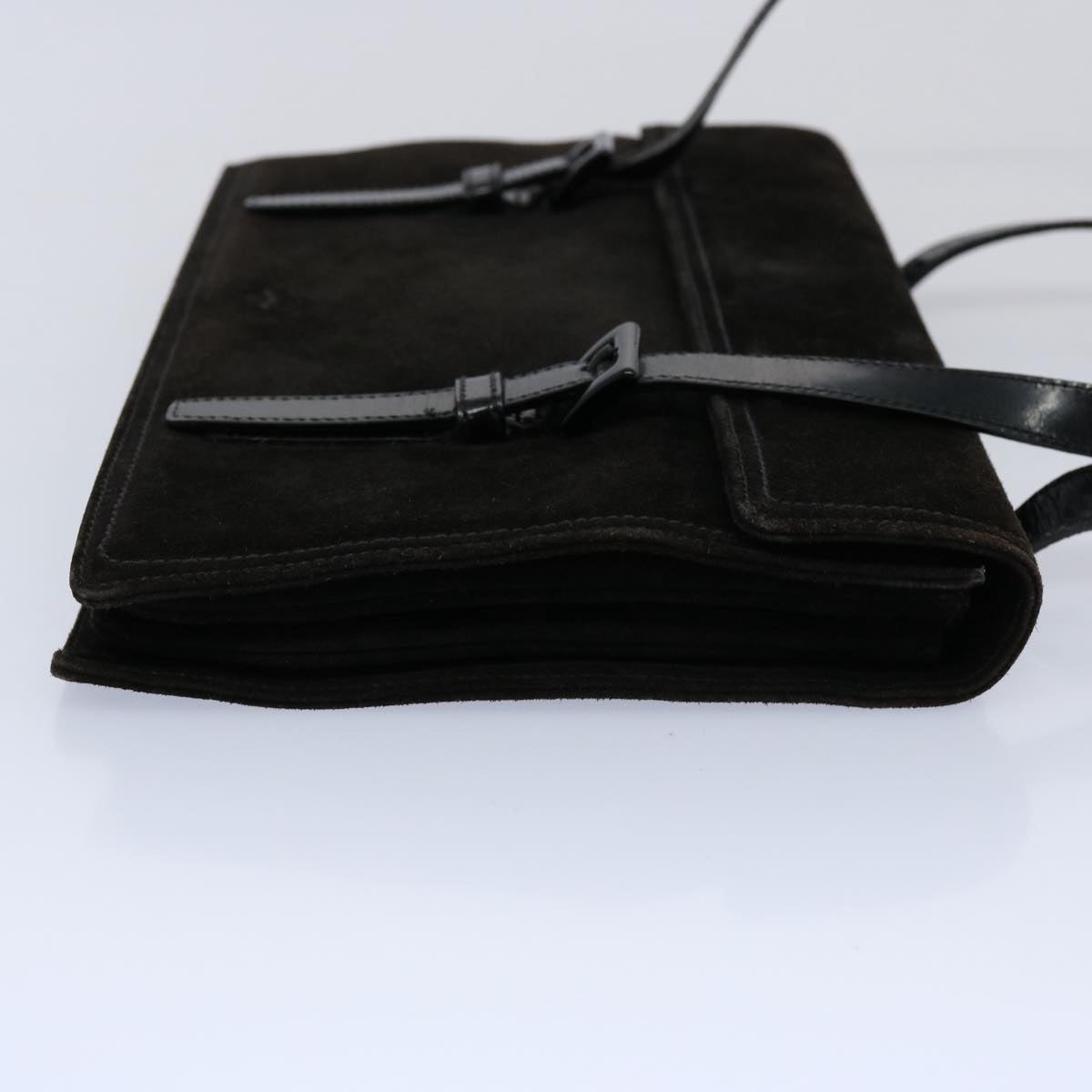PRADA Hand Bag Suede Black 62597