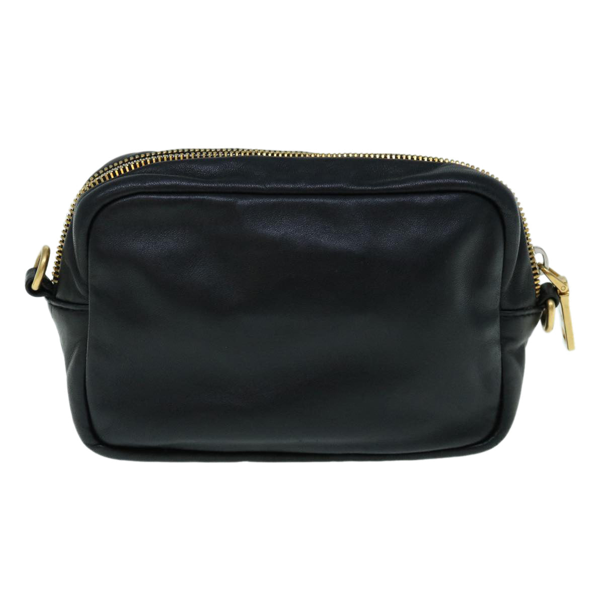 PRADA Ribbon Shoulder Bag Leather Pink Black 62657