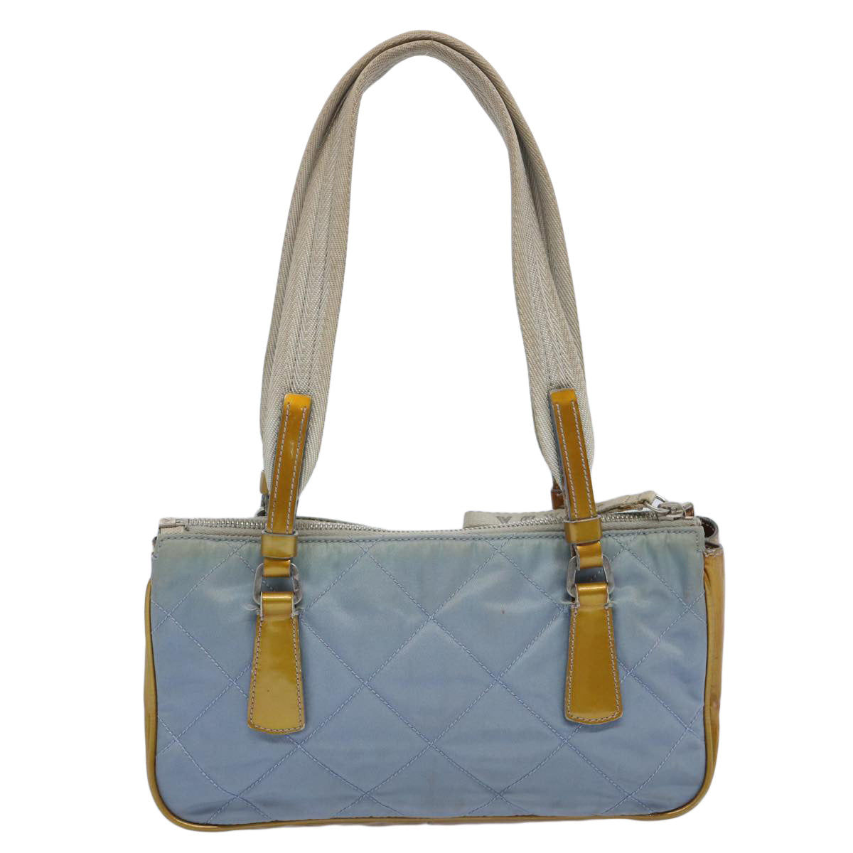 PRADA Hand Bag Nylon Enamel Light Blue 62677