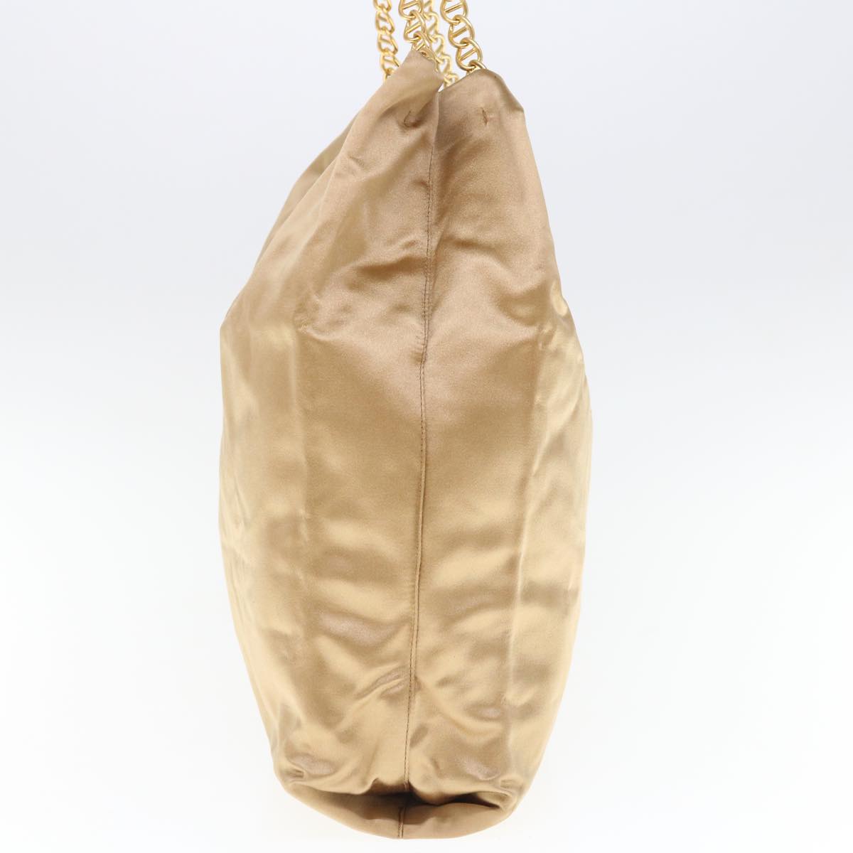 PRADA Chain Shoulder Bag Nylon Gold 62746