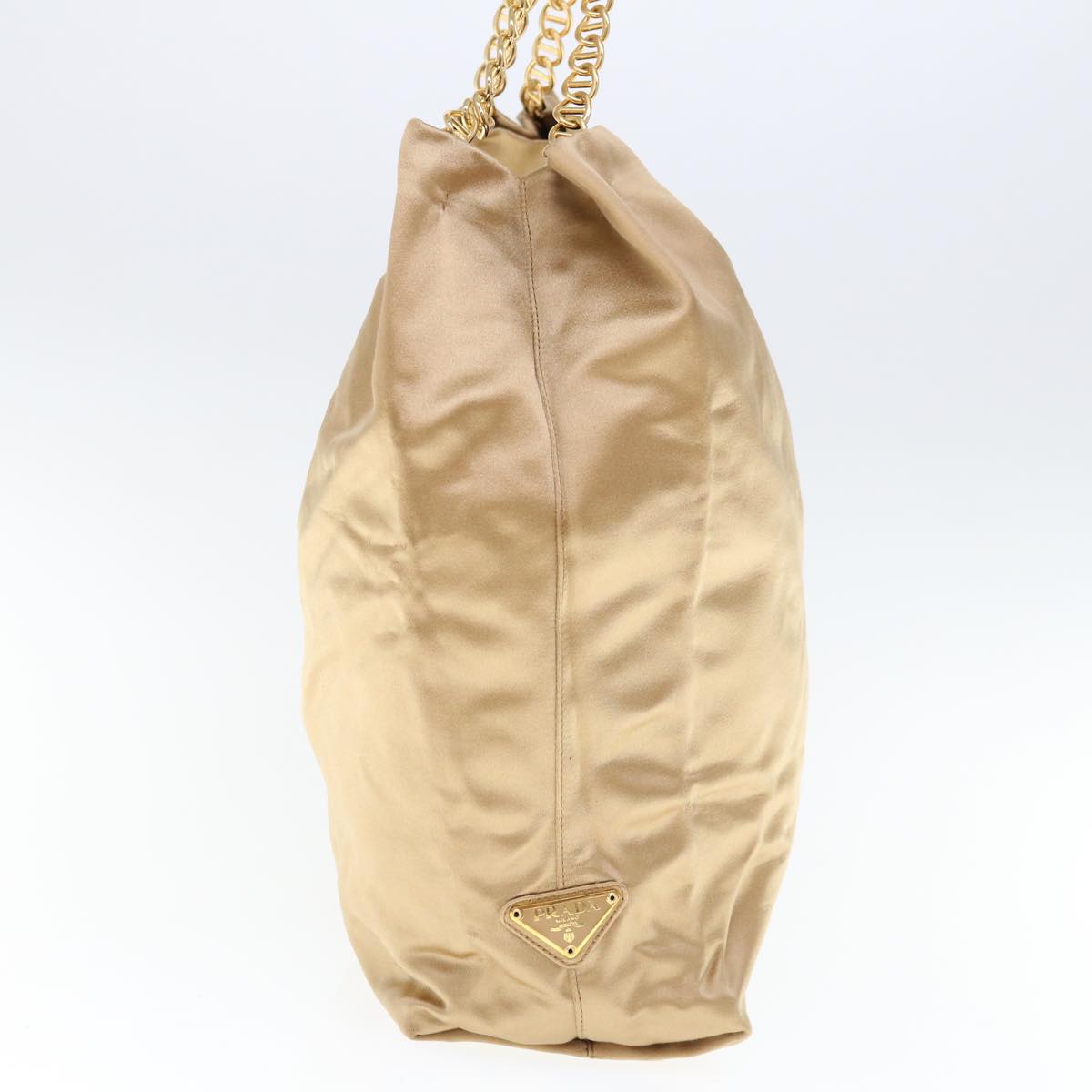 PRADA Chain Shoulder Bag Nylon Gold 62746
