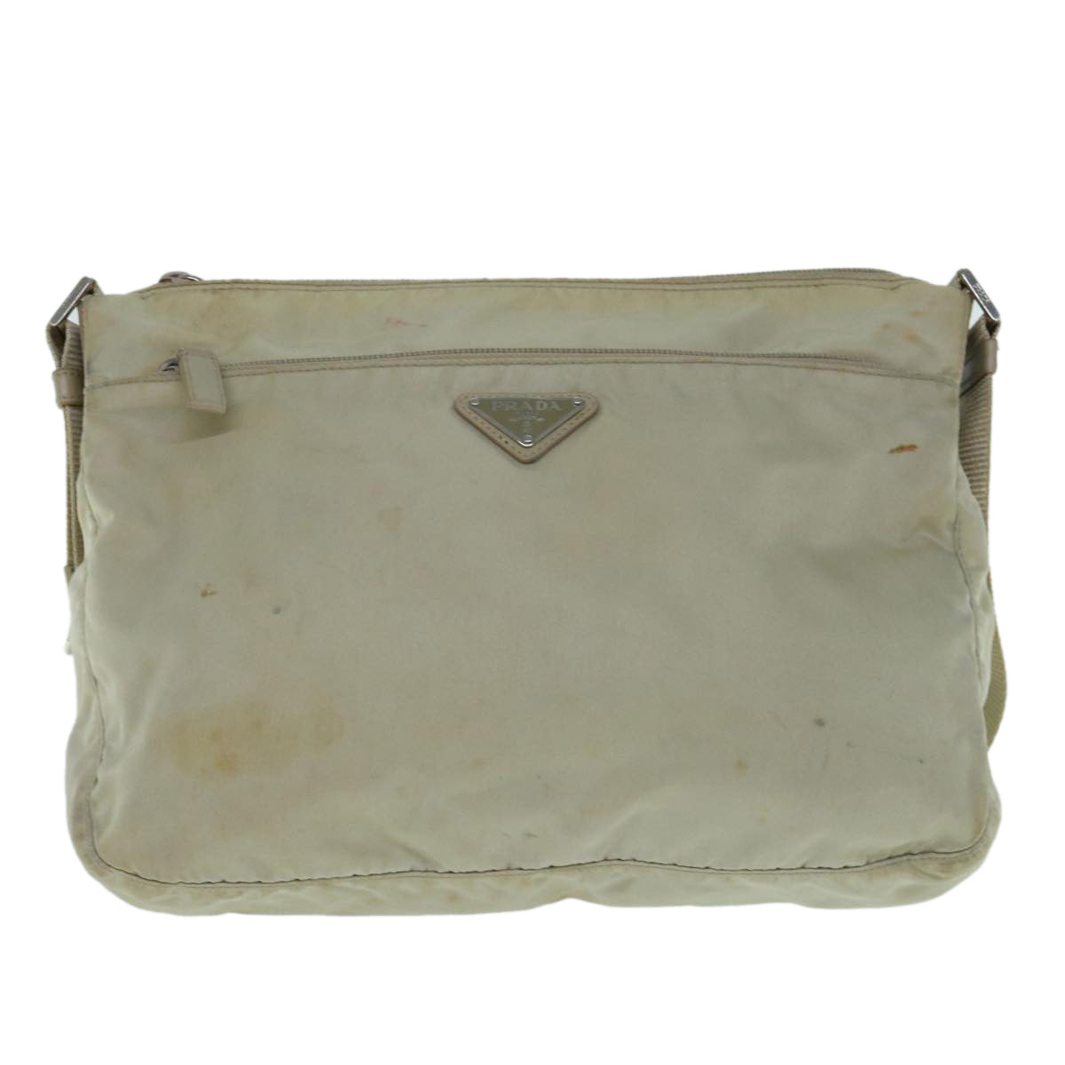 PRADA Shoulder Bag Nylon Cream 62773