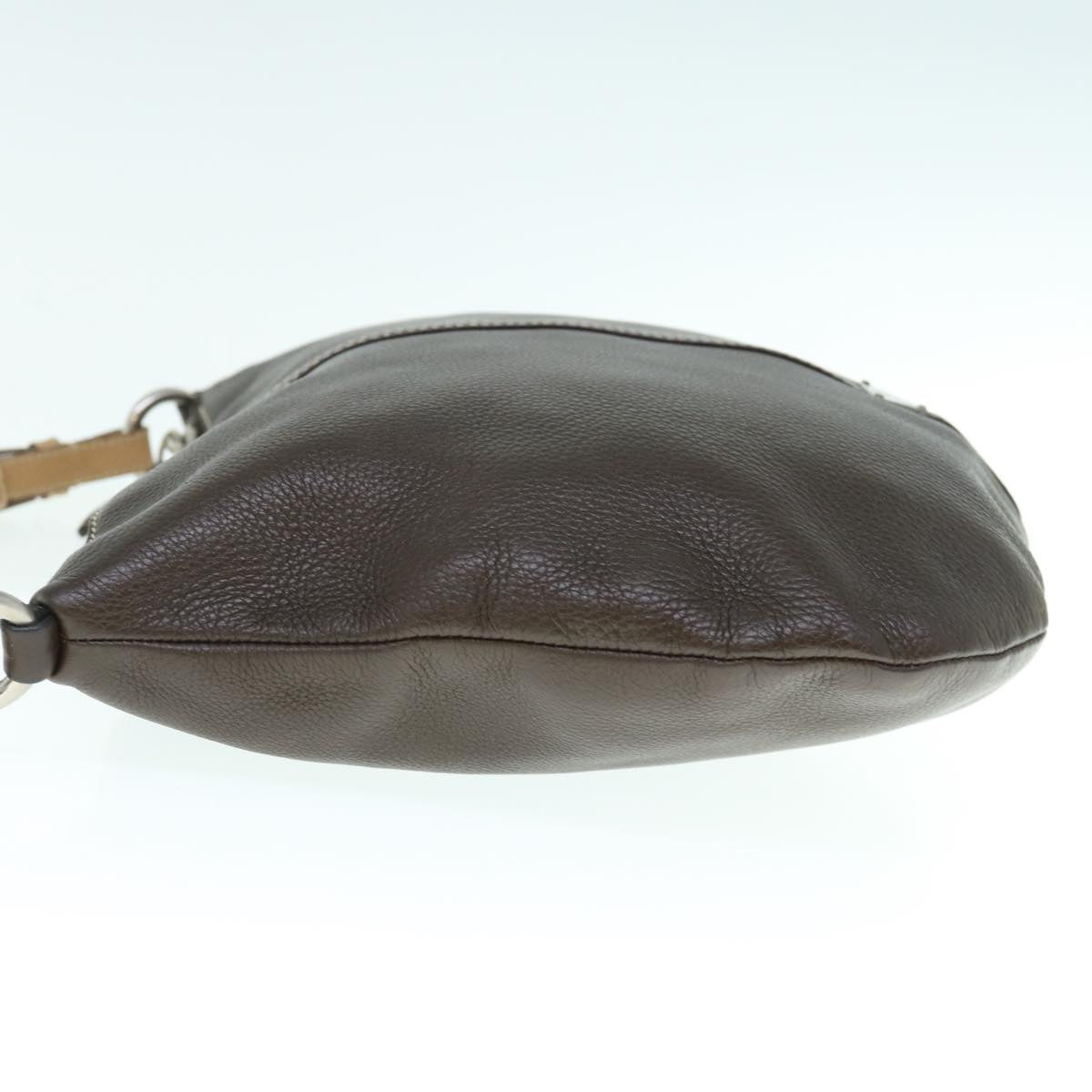 PRADA Shoulder Bag Leather Dark Brown 62933