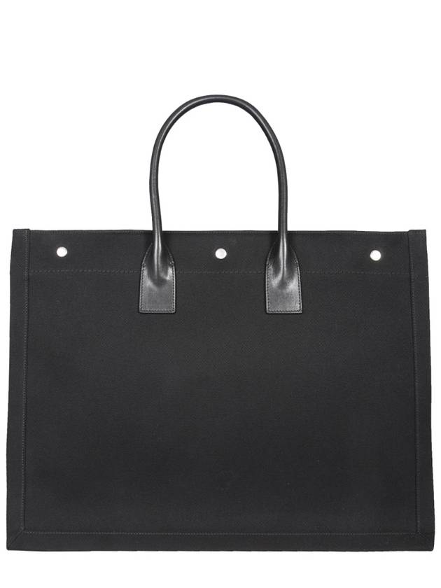Saint Laurent Rive Gauche Cotton Canvas Tote Bag Black